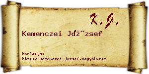 Kemenczei József névjegykártya