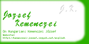 jozsef kemenczei business card